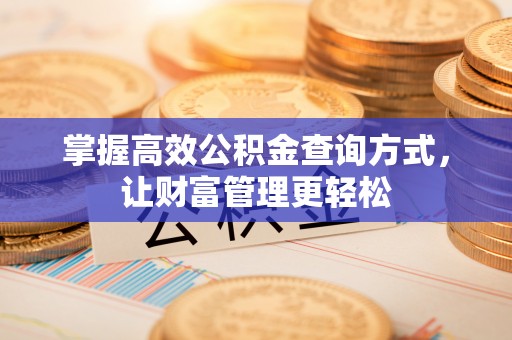 广灵掌握高效公积金查询方式，让财富管理更轻松